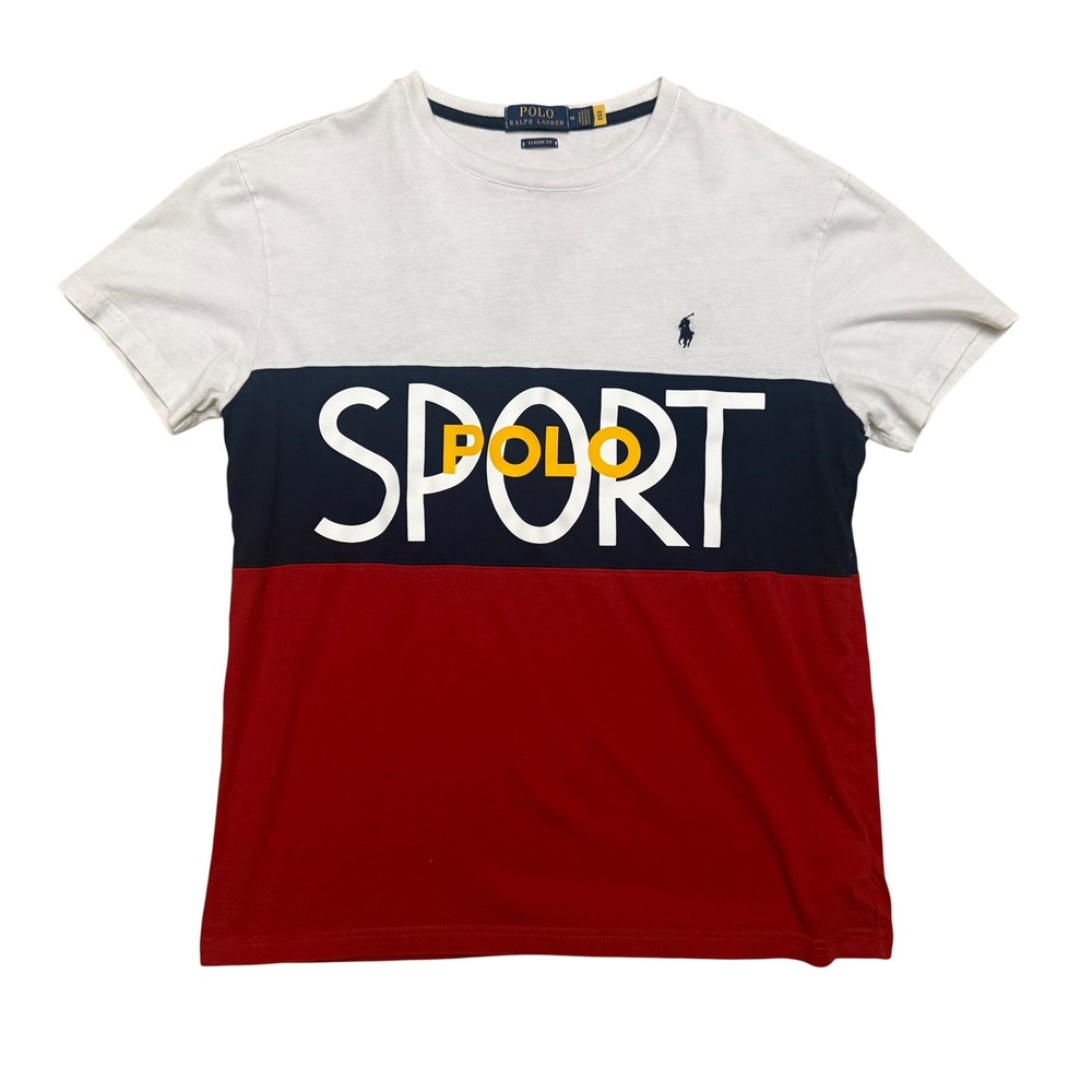 Polo Ralph Lauren‎ Sport Colorblock Logo Classic Fit T-Shirt Men's Size Medium